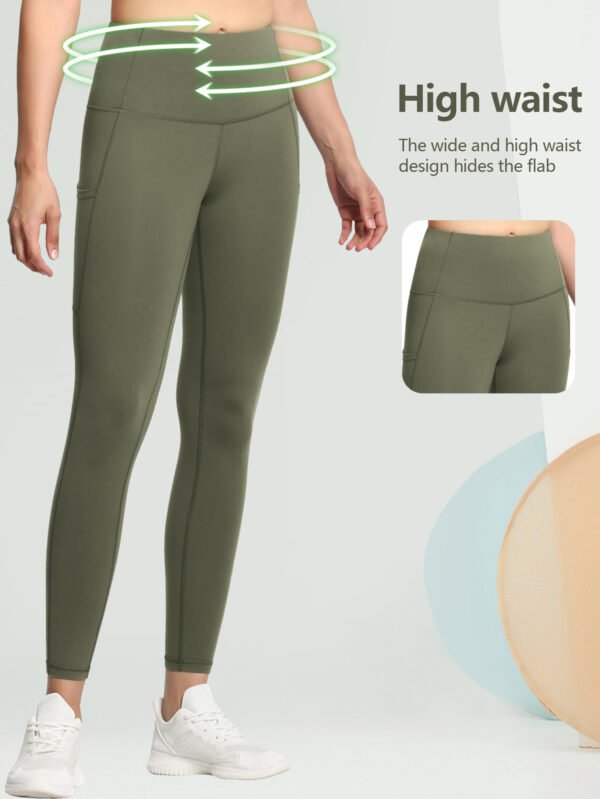 Leggings For Women With Pockets High Waisted Tummy Control For Workout Running Yoga Pants Lightweight Sweatpants For Fitness Pilates - Image 5