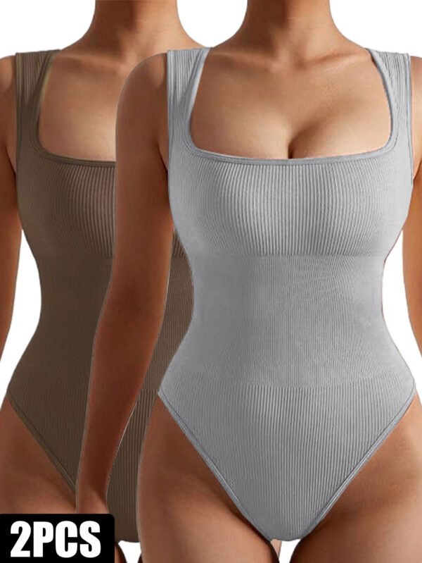 2 Pack Womens, One Piece Jumpsuits For Women, Ribbed Workout Tops For Women Clothing, Seamless Tank Tops Rompers - Image 7
