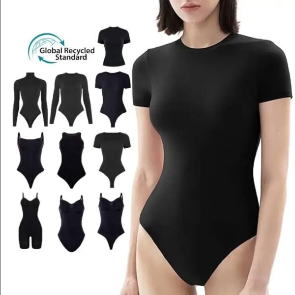 Smoke Cloud Going Out T Shirt Tops Second-skin Feel Recycle Shapewear Crew Neck Short Sleeve Bodysuit For Women - Image 5