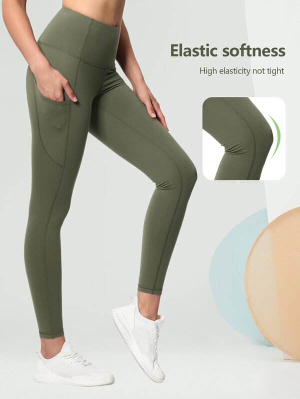 Leggings For Women With Pockets High Waisted Tummy Control For Workout Running Yoga Pants Lightweight Sweatpants For Fitness Pilates - Image 3