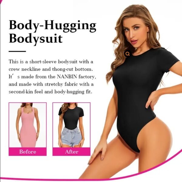 Smoke Cloud Going Out T Shirt Tops Second-skin Feel Recycle Shapewear Crew Neck Short Sleeve Bodysuit For Women - Image 2