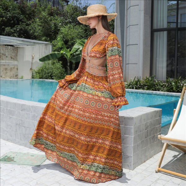 Floral Large Hem Dress - Image 7