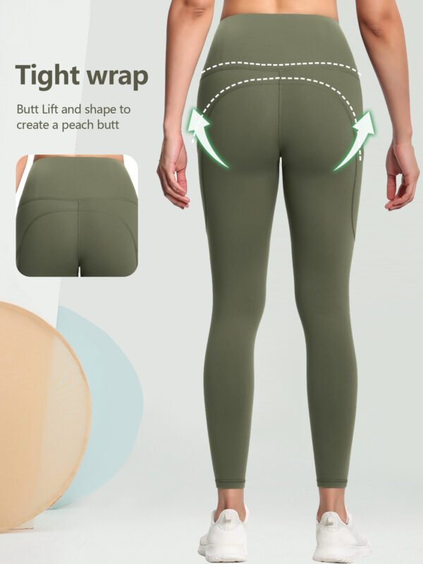 Leggings For Women With Pockets High Waisted Tummy Control For Workout Running Yoga Pants Lightweight Sweatpants For Fitness Pilates - Image 2