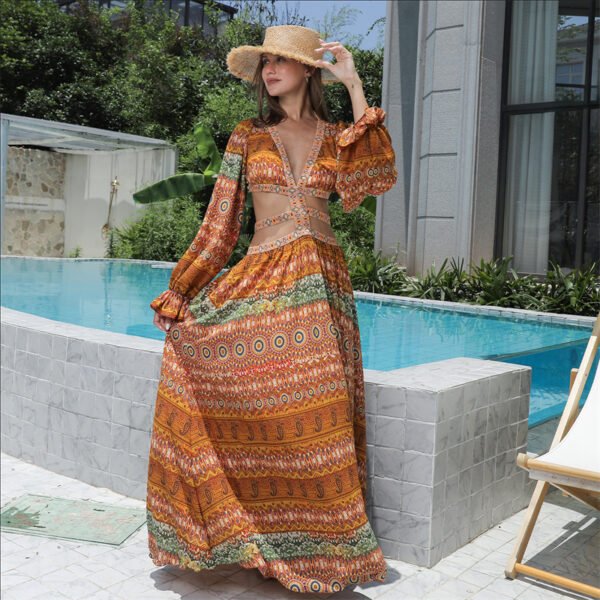 Floral Large Hem Dress - Image 10